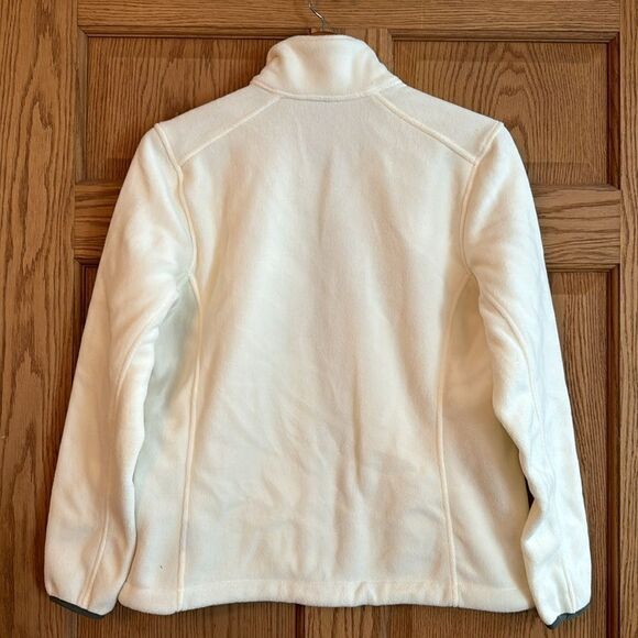 LANDS' END Full Zip White Fleece Jacket - Picture 12 of 12